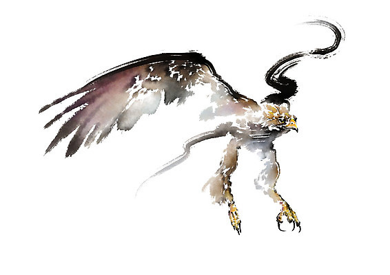 PSD 한마리 날개 일러스트 캘리그라피 조류 붓터치 사람없음 비행 번짐 매_조류 국내일러스트 동물 1 파일형식 효과