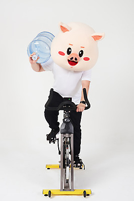 포토 JPG 스튜디오촬영 전신 남자 다이어트 실내 건강 한명 들기 사람 20대 성인 앞모습 운동 건강관리 한국인 돼지띠 돼지 물통 흰배경 돼지캐릭터 유산소운동 동물탈 인형탈 성인남자한명만 스피닝 기해년 국내포토 1 뷰포인트 동물캐릭터 백그라운드 포유류 모션 관리 동양인 청년 내부 운동기구 흰색 십이지신 탈 남자한명만 성인남자만 파일형식 2019년