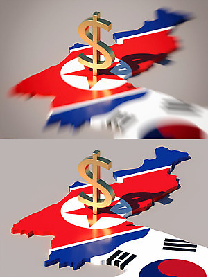 PSD 편집이미지 백그라운드 지도 한국 사람없음 빨간색 3D소스 3D 달러 화폐기호 국기 태극기 충돌 디지털합성 무역 긴장 한반도 북한 북한국기 관세 편집3D 기호 감정 산업 아시아 컬러 돈 화폐 세금 파일형식