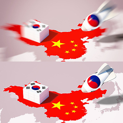 PSD 편집이미지 백그라운드 지도 한국 사람없음 빨간색 3D소스 3D 중국 떨어짐 국기 태극기 컨테이너 미사일 폭탄 충돌 오성홍기 디지털합성 무역 태극 긴장 중국지도 관세 편집3D 문양 감정 산업 아시아 컬러 컨셉 폭발물 세금 파일형식