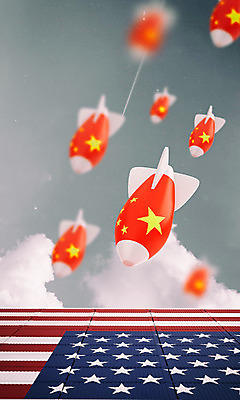 PSD 편집이미지 백그라운드 사람없음 빨간색 3D소스 3D 미국 중국 연기 떨어짐 성조기 국기 미사일 폭탄 충돌 오성홍기 디지털합성 무역 긴장 관세 편집3D 감정 산업 아시아 컬러 컨셉 북아메리카 폭발물 세금 파일형식