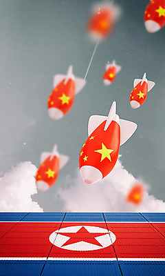 PSD 편집이미지 백그라운드 사람없음 빨간색 3D소스 3D 중국 연기 떨어짐 국기 미사일 폭탄 충돌 오성홍기 디지털합성 무역 긴장 북한 북한국기 관세 편집3D 감정 산업 아시아 컬러 컨셉 폭발물 세금 파일형식