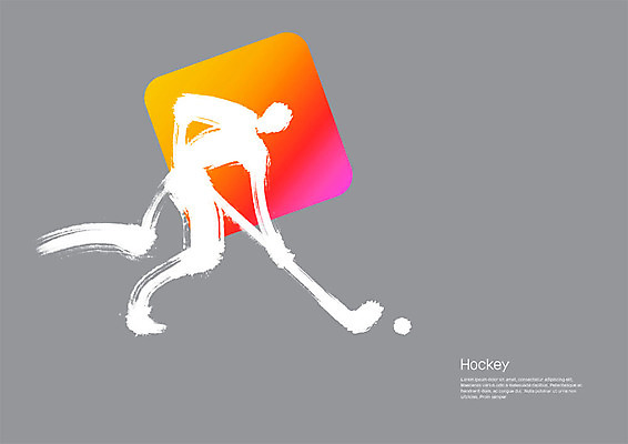 PSD 남자 스포츠 일러스트 캘리그라피 모션 붓터치 한명 사람 성인 운동 회색 번짐 하키 그라데이션 하키선수 국내일러스트 1 컬러 운동선수 건강 구기 파일형식 효과