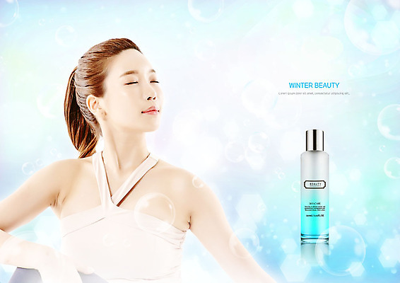 PSD 편집이미지 여자 겨울 한명 사람 상반신 20대 성인 앞모습 빛 뷰티 눈감음 화장품 한국인 물방울 피부관리 성인여자한명만 이미지편집 1 계절 뷰포인트 모션 동양인 청년 여자한명만 성인여자만 파일형식