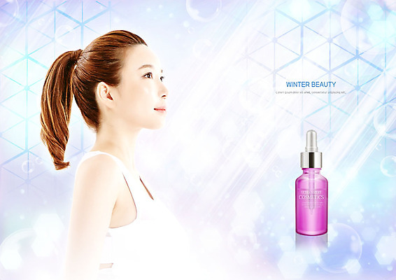 PSD 편집이미지 응시 여자 겨울 한명 사람 상반신 20대 성인 옆모습 뷰티 화장품 한국인 물방울 피부관리 성인여자한명만 이미지편집 1 시선 계절 뷰포인트 동양인 청년 여자한명만 성인여자만 파일형식