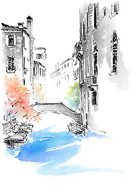 PSD 나무 건축 호수 일러스트 캘리그라피 붓터치 사람없음 건물 도시풍경 나룻배 번짐 가교 국내일러스트 식물 건축물 배_교통 풍경 도시 파일형식 효과