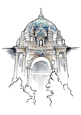 PSD 건축물 여행 고건축 일러스트 캘리그라피 붓터치 사람없음 건물 번짐 국내일러스트 건축 파일형식 효과