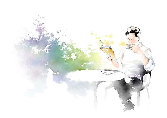 전신 PSD 남자 커피 일러스트 캘리그라피 탁자 붓터치 한명 사람 성인 책 독서 마시기 가을 번짐 성인남자한명만 국내일러스트 1 계절 음료 가구 모션 남자한명만 성인남자만 파일형식 효과