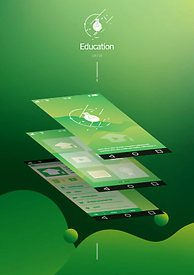 교육 일러스트 학사모 전구 사람없음 연두색 스마트폰 어플리케이션 상패 그라데이션 동영상 UI 활용 국내일러스트 AI파일 모자_잡화 컨셉 졸업 초록색 핸드폰 스마트기기 상_우승 파일형식 벡터