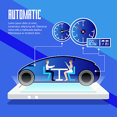 전신 여자 남자 일러스트 자동차 탁자 정보기술 사람 앉기 성인 두명 파란색 스마트폰 운전 스마트 계기판 자동화 조종실 활용 성인만 자율주행 ICT 모빌리티 국내일러스트 AI파일 육상교통 교통수단 컬러 가구 컨셉 모션 정보통신 기술 핸드폰 스마트기기 파일형식 벡터 4차산업