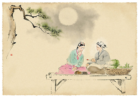 전신 PSD 여자 중년 일러스트 수채화 사람 앉기 성인 두명 소쿠리 보름달 소나무 가르침 고수 한복 배추 번짐 평상 김장 대파 고춧가루 김장재료 성인여자만 국내일러스트 나무 한국전통 교육 채소 식재료 모션 바구니 달 전통의상 가루 향신료 파 여자만 성인만 파일형식 효과