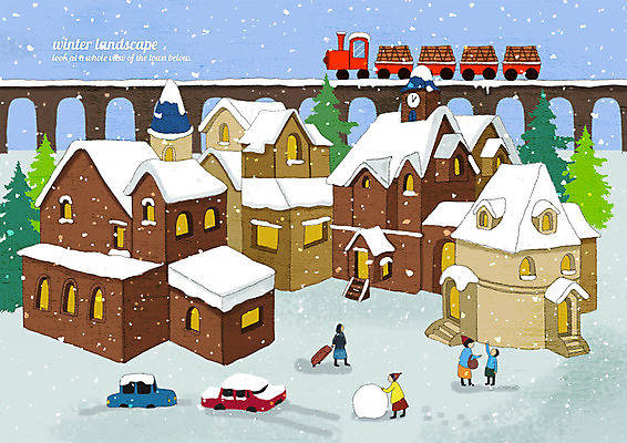 전신 PSD 여자 남자 어린이 겨울 일러스트 자동차 거리 주택 사람 풍경 여러명 성인 건물 마을 캐리어 계절백그라운드 눈사람만들기 화물기차 가교 눈내림 겨울풍경 눈덮임 겨울배경 국내일러스트 건축물 계절 육상교통 다수 백그라운드 컨셉 눈사람 눈_날씨 여행가방 기차 만들기 파일형식