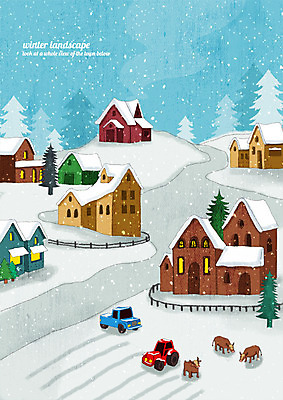 PSD 나무 겨울 일러스트 주택 세마리 풍경 사람없음 건물 울타리 농장 마을 트럭 소나무 소 숲 트랙터 계절백그라운드 눈내림 겨울풍경 눈덮임 겨울배경 국내일러스트 식물 건축물 계절 백그라운드 컨셉 농업 포유류 자동차 눈_날씨 3 담장 농기계 특수차량 파일형식