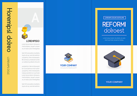 템플릿 표지디자인 북디자인 출판디자인 교육 내지 리플렛 북커버 학사모 3단접지 팜플렛 사람없음 책 파란색 노란색 트로피 책더미 이미지템플릿 AI파일 모자_잡화 컬러 졸업 상_우승 무더기 파일형식 벡터