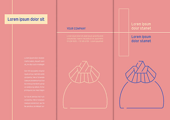 템플릿 표지디자인 북디자인 출판디자인 명절 표지 리플렛 분홍색 북커버 3단접지 팜플렛 사람없음 치마 설날 추석 전통의상 한복 저고리 이미지템플릿 AI파일 한국전통 전통 기념일 컬러 하의 파일형식 벡터
