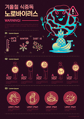 전신 남자 겨울 과일 일러스트 관리 경고 안전 사람 여러명 성인 인포그래픽 비교 바이러스 위생 씻기 온도계 체온계 자주색 예방 두통 손씻기 가열 구토 복통 설사 식중독 오한 노로바이러스 국내일러스트 AI파일 계절 컬러 다수 컨셉 청결 질병 변 증상 파일형식 벡터