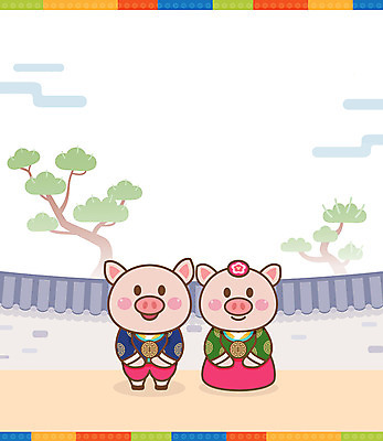 동물 한국전통 두마리 일러스트 근하신년 새해 프레임 사람없음 컬러풀 전통무늬 전통문양 새해인사 십이지신 돼지띠 돼지 복 한복 신년캐릭터 새해복많이받으세요 색동무늬 기와담장 2019년 기해년 전통프레임 국내일러스트 일러캐릭터 AI파일 캐릭터 전통 문양 컬러 2 무늬 포유류 한국 기와 담장 한자 인사 전통의상 연도 파일형식 벡터