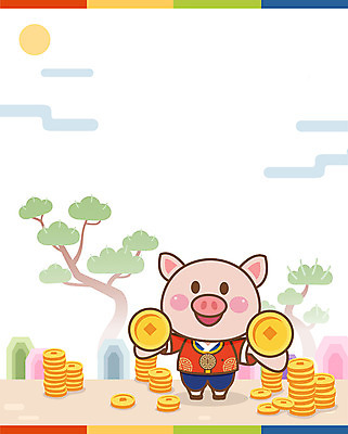 동물 한마리 한국전통 일러스트 근하신년 새해 프레임 미소 들기 사람없음 컬러풀 전통무늬 전통문양 새해인사 십이지신 돼지띠 돼지 복 한복 신년캐릭터 금화 새해복많이받으세요 색동무늬 2019년 기해년 전통프레임 국내일러스트 일러캐릭터 AI파일 캐릭터 1 전통 문양 컬러 무늬 포유류 모션 한국 표정 한자 인사 황금 전통의상 연도 파일형식 벡터