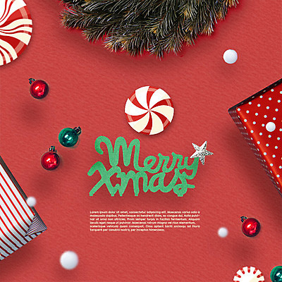 PSD 편집이미지 크리스마스장식 크리스마스 사탕 크리스마스선물 선물 사람없음 장식 빨간색 선물상자 장식볼 오브젝트 솔잎 알사탕 오너먼트 이미지편집 기념일 컬러 잎 디저트 상자 파일형식