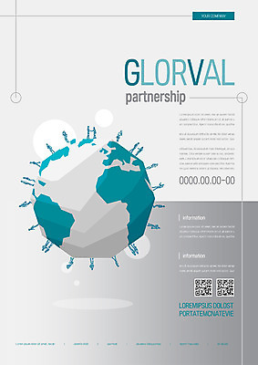 템플릿 포스터 지구 비즈니스 사람모양 사람없음 초록색 글로벌 글로벌비즈니스 회색 QR코드 파트너십 포스터템플릿 이미지템플릿 AI파일 모양 컬러 파일형식 벡터