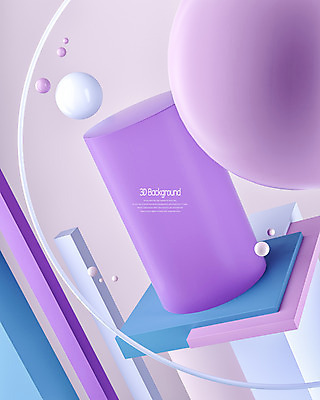 PSD 편집이미지 백그라운드 사람없음 파란색 3D소스 3D 사각형 보라색 원형 입체 디지털합성 원통 입체도형 편집3D 도형 컬러 파일형식