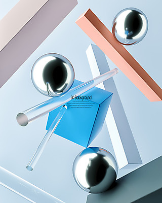 PSD 편집이미지 백그라운드 사람없음 파란색 반사 3D소스 3D 사각형 주황색 원형 입체 디지털합성 육면체 입체도형 직육면체 편집3D 도형 컬러 파일형식