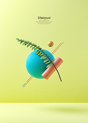 PSD 편집이미지 백그라운드 잎 사람없음 공중 컬러풀 3D소스 3D 원형 막대기 입체 디지털합성 원기둥 입체도형 편집3D 도형 식물 컬러 파일형식