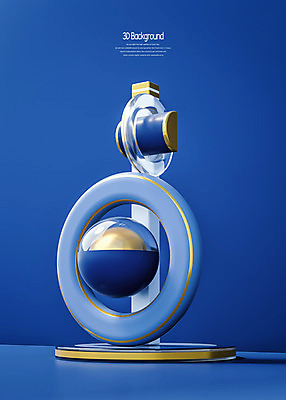 도형 PSD 편집이미지 백그라운드 사람없음 파란색 3D소스 3D 쌓기 금색 원형 입체 디지털합성 입체도형 클래식블루 편집3D 컬러 모션 파일형식 트랜드컬러