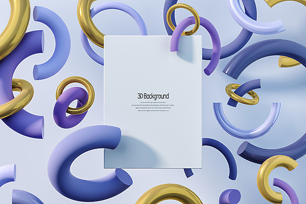PSD 편집이미지 백그라운드 사람없음 3D소스 3D 보라색 금색 원형 고리 입체 디지털합성 입체도형 편집3D 도형 컬러 파일형식