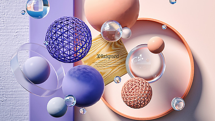 PSD 편집이미지 분홍색 백그라운드 유리 사람없음 목재 3D소스 3D 보라색 물방울 원형 고리 입체 디지털합성 입체도형 편집3D 도형 나무 컬러 재료 재질 파일형식