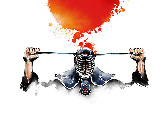 전신 PSD 남자 스포츠 일러스트 캘리그라피 붓터치 한명 성인 빨간색 운동 번짐 검도 검도복 검도선수 성인남자한명만 국내일러스트 1 컬러 운동선수 건강 도복 사람 격투기 남자한명만 성인남자만 파일형식 효과