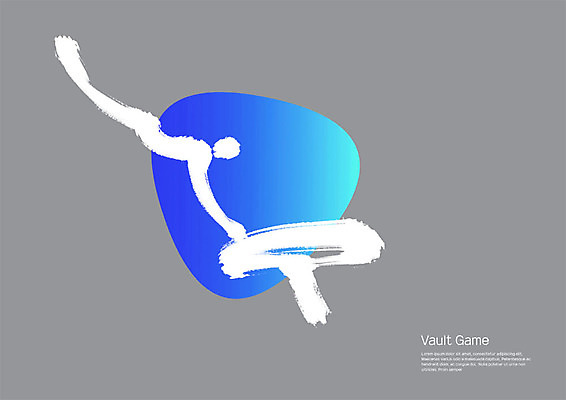 전신 PSD 스포츠 일러스트 캘리그라피 붓터치 사람모양 한명 성인 사람없음 파란색 운동 회색 체조선수 번짐 체조 그라데이션 마루운동 국내일러스트 모양 1 컬러 운동선수 건강 사람 파일형식 효과