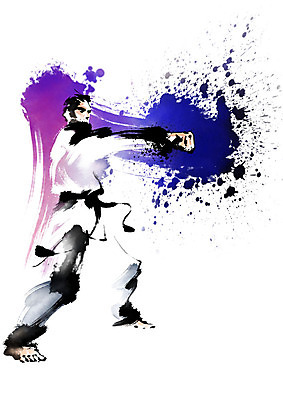 전신 PSD 남자 스포츠 일러스트 캘리그라피 붓터치 한명 서기 성인 운동 보라색 태권도 태권도복 번짐 태권도선수 성인남자한명만 국내일러스트 1 컬러 모션 운동선수 건강 도복 사람 격투기 남자한명만 성인남자만 파일형식 효과