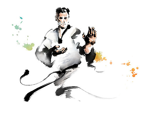 전신 PSD 남자 스포츠 일러스트 캘리그라피 붓터치 한명 서기 성인 운동 태권도 태권도복 번짐 태권도선수 성인남자한명만 국내일러스트 1 모션 운동선수 건강 도복 사람 격투기 남자한명만 성인남자만 파일형식 효과