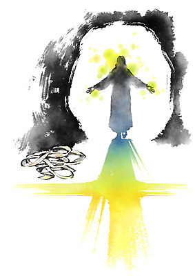 PSD 실루엣 기독교 종교 밧줄 십자가 일러스트 캘리그라피 팔벌리기 붓터치 부활절 사람모양 그림자 서기 사람없음 예수 동굴 번짐 부활 후광 돌문 십자가모양 국내일러스트 모양 기념일 줄 모션 촬영기법 빛 문 신_종교 파일형식 효과