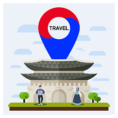 전신 한국전통 여자 남자 여행 일러스트 서울 사람 성인 두명 문화재 역사 한복 태극 위치 광화문 국내여행 성인만 국내일러스트 AI파일 전통 문양 한국 전통의상 랜드마크 파일형식 벡터