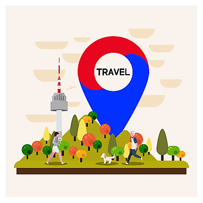 전신 나무 한마리 공원 여자 노년 남자 여행 일러스트 산 서울 사람 성인 두명 조깅 걷기 산책 강아지 태극 남산타워 국내여행 국내일러스트 AI파일 식물 1 문양 공공시설 모션 휴식 한국 반려동물 운동 개 남산 파일형식 벡터