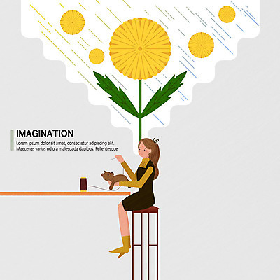 전신 여자 꽃 인형 의자 일러스트 상상 탁자 한명 사람 앉기 성인 노란색 곰인형 민들레 바느질 만들기 실타래 성인여자한명만 국내일러스트 AI파일 식물 1 컬러 가구 모션 여자한명만 성인여자만 파일형식 벡터