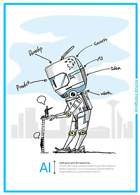 PSD 일러스트 성공 아이디어 빌딩 사람없음 도시 작업 제조 로봇 명령 개발 실행 4차산업 AI_인공지능 국내일러스트 산업 컨셉 건물 파일형식