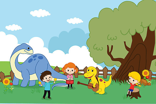 전신 나무 여자 남자 어린이 두마리 연주 일러스트 사람 앉기 잔디 초원 세명 기타 북 즐거움 공룡 음악회 나무밑둥 마라카스 어린이만 국내일러스트 AI파일 식물 감정 음악 2 파충류 모션 현악기 타악기 공연 파일형식 벡터