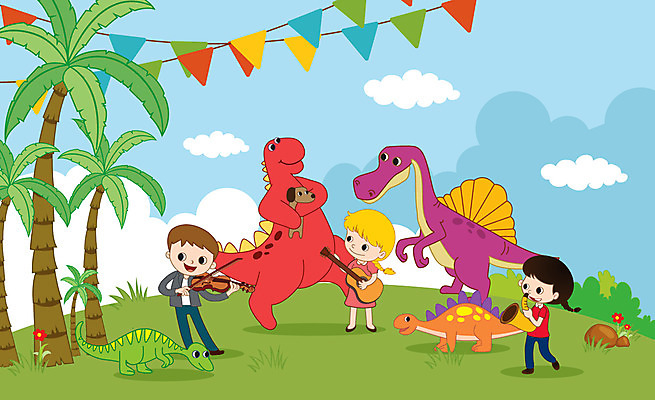 전신 한마리 여자 남자 어린이 연주 여러마리 일러스트 미소 사람 초원 세명 야자수 기타 강아지 바이올린 즐거움 공룡 트럼펫 동산 음악회 연주회 가랜드 어린이만 국내일러스트 AI파일 나무 1 감정 음악 다수 파충류 현악기 표정 반려동물 공연 개 금관악기 파티용품 파일형식 벡터