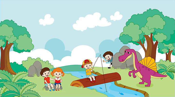 전신 나무 한마리 여자 남자 어린이 일러스트 낚시 대화 사람 초원 여러명 책 독서 바위 개울 낚싯대 즐거움 공룡 나무다리 놀기 숨기 외나무다리 어린이만 국내일러스트 AI파일 식물 1 감정 다수 파충류 모션 레저 말하기 강 돌_바위 다리_건축물 낚시용품 파일형식 벡터