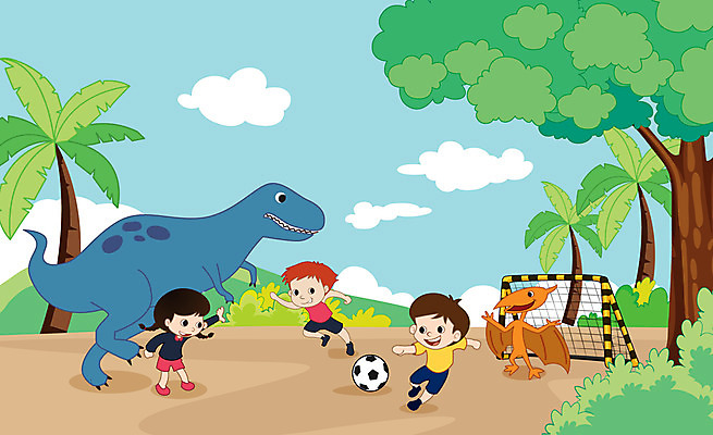 전신 나무 공원 여자 남자 어린이 두마리 일러스트 축구공 사람 경기 세명 축구 골대 즐거움 공룡 익룡 어린이만 국내일러스트 AI파일 식물 공공시설 감정 스포츠 2 공 축구용품 파충류 구기 파일형식 벡터