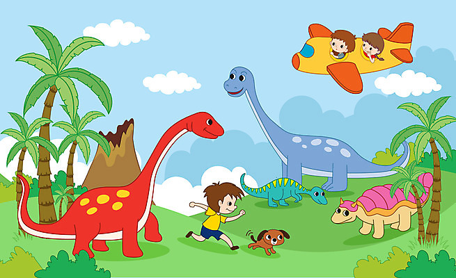 전신 한마리 여자 남자 어린이 여러마리 일러스트 비행기 사람 초원 상반신 세명 야자수 달리기 비행 강아지 언덕 공룡 화산 어린이만 국내일러스트 AI파일 나무 1 다수 항공교통 파충류 모션 산 대중교통 반려동물 개 파일형식 벡터