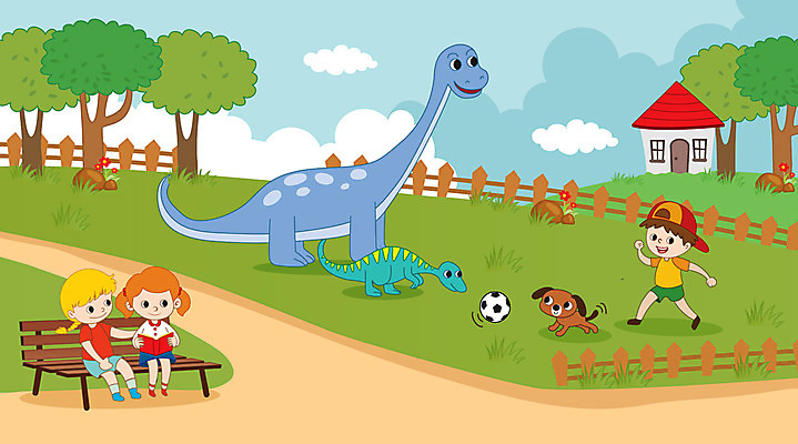 전신 나무 한마리 공원 여자 남자 어린이 벤치 여러마리 일러스트 축구공 주택 미소 사람 앉기 초원 세명 친구 울타리 독서 강아지 즐거움 공룡 놀기 어린이만 국내일러스트 AI파일 식물 1 공공시설 감정 다수 의자 공 축구용품 관계 파충류 모션 표정 건물 담장 반려동물 개 파일형식 벡터