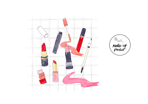 PSD 일러스트 수채화 사람없음 화장 뷰티 화장품 립스틱 화장용품 번짐 립메이크업 틴트 국내일러스트 미용용품 파일형식 효과