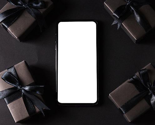 포토 JPG 해외이미지 실내 사람없음 선물상자 스마트폰 검은색 목업 해외포토 컬러 선물 내부 핸드폰 스마트기기 상자 파일형식 이미지허브
