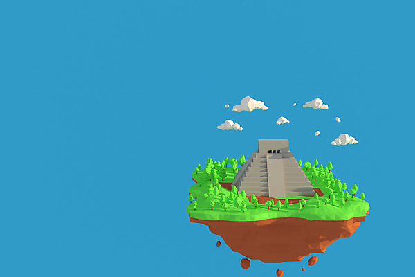 포토 JPG 해외이미지 나무 구름 멕시코 사람없음 3D 세계문화유산 지형 유카탄 치첸이차 치첸이트사 로우폴리 해외포토 자연요소 식물 북아메리카 유적지 문화재 디지털합성 마야문명 파일형식 이미지허브