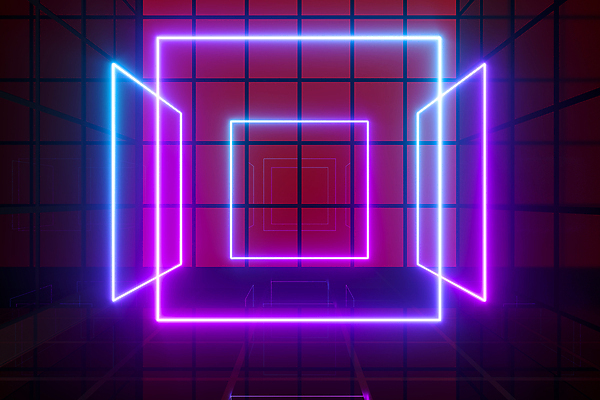 포토 JPG 해외이미지 백그라운드 추상 사람없음 그래픽 반사 3D 정사각형 네온 해외포토 도형 무늬 디지털합성 파일형식 이미지허브