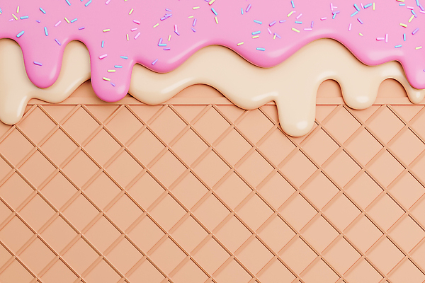 포토 JPG 해외이미지 백그라운드 사람없음 3D 흐름 액체 아이스크림콘 딸기아이스크림 바닐라아이스크림 스프링클 해외포토 컨셉 아이스크림 장식 디지털합성 콘 파일형식 이미지허브